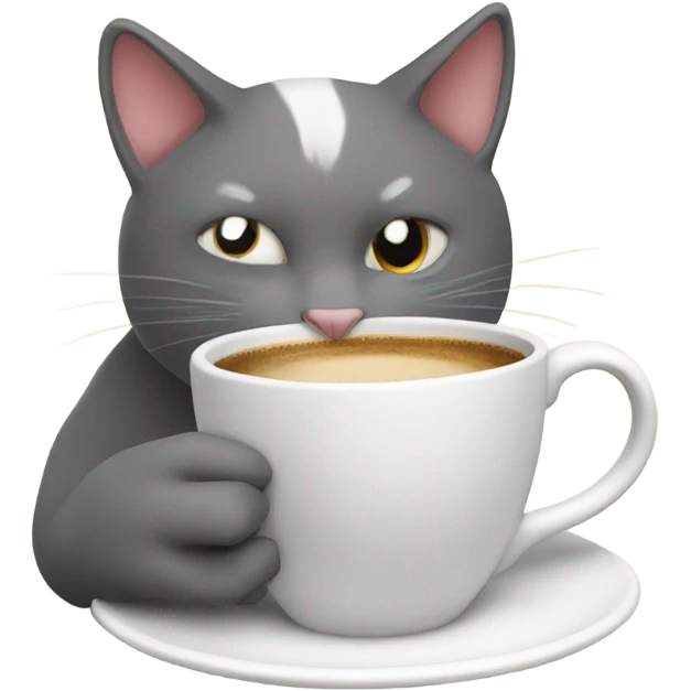 Cat drinking coffee emoji