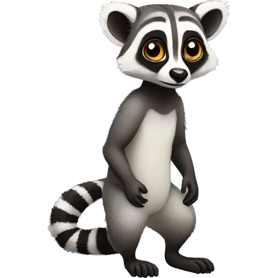 Lemur-Raccoon-hybrid full body emoji
