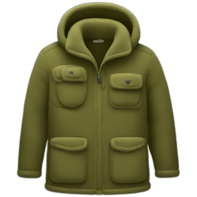 fleece jacket, olive color, with a lock and pockets emoji