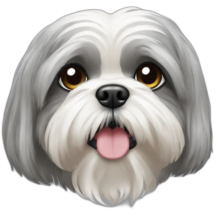 shih tzu grey dog  emoji