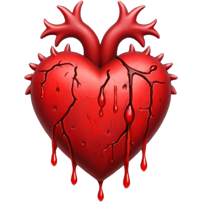 realistic gothic heart with a bleeding effect emoji