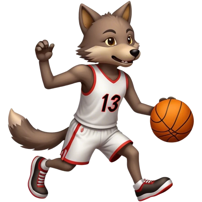Wolf playing basketball emoji