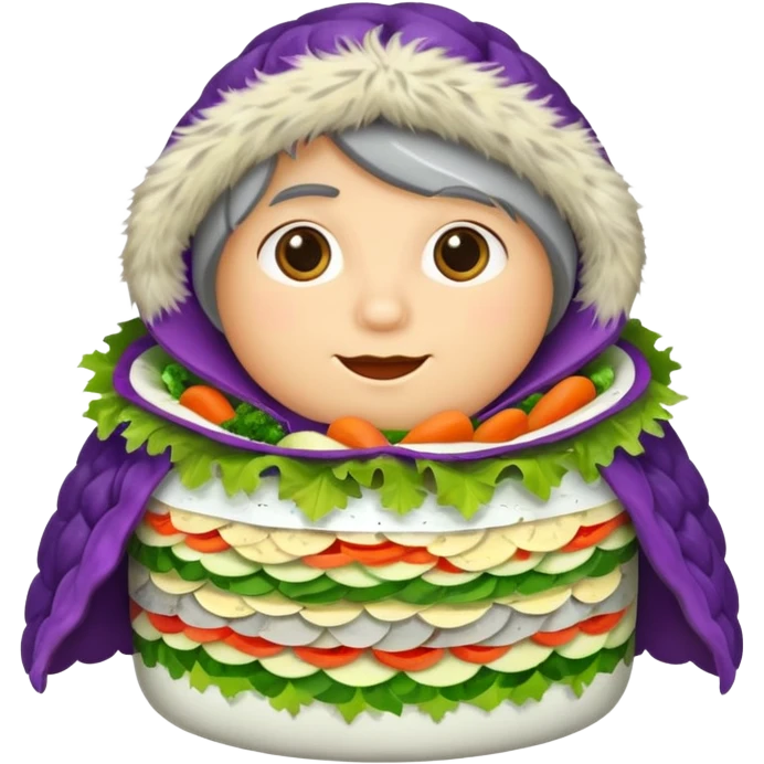 salad herring under a fur coat emoji