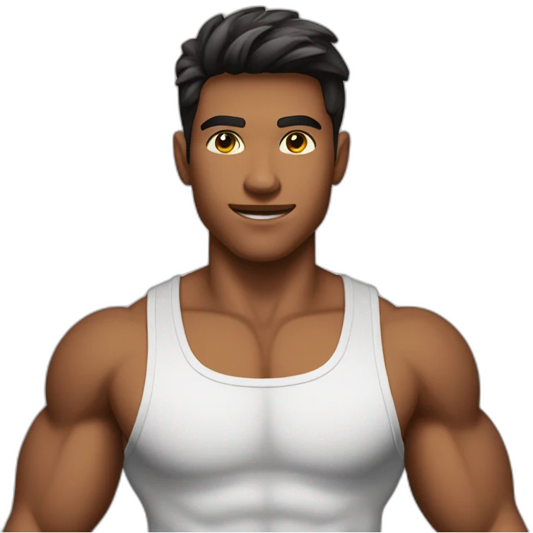 Beau garçon adolescents musclé emoji