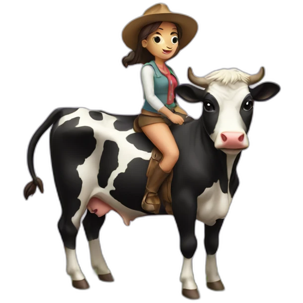 Reverse girl cow rode emoji