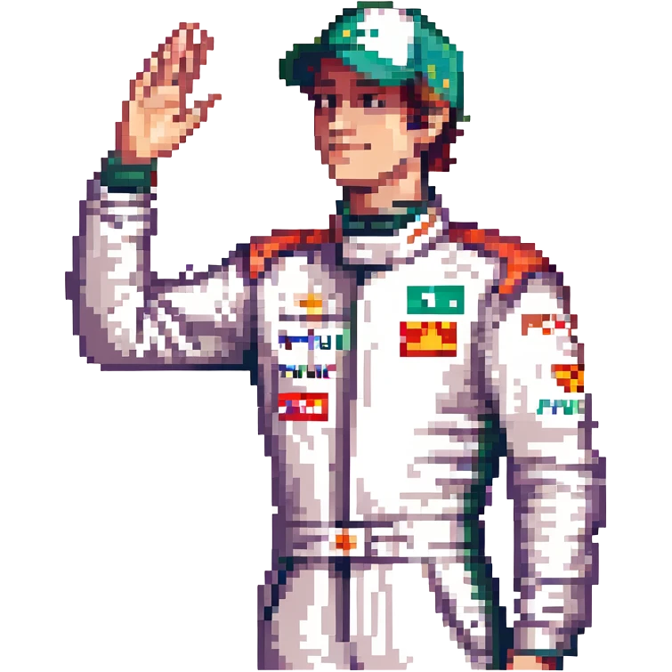 formula one driver profile image waving hand emoji