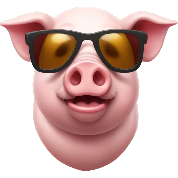 Pig with sunglasses  emoji