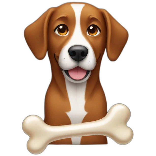 brown dog with a bone emoji