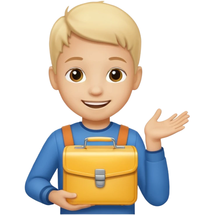 child with lunchbox emoji