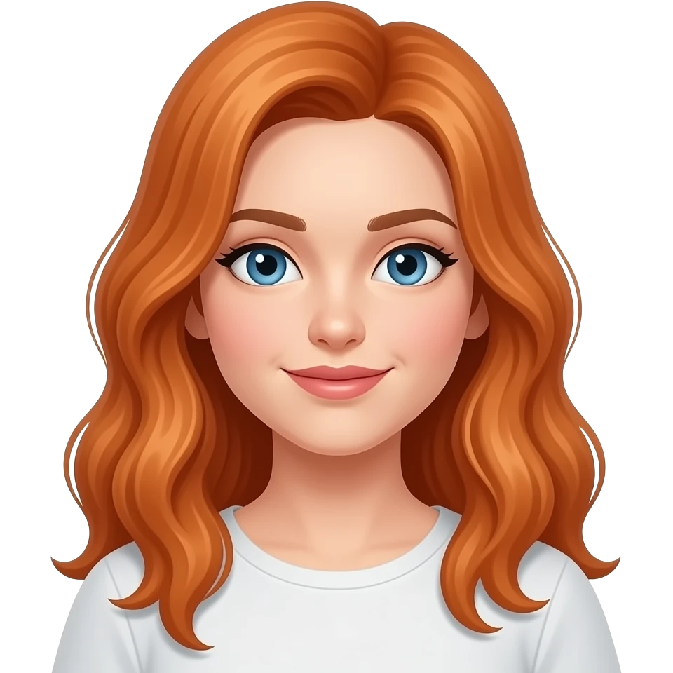 Asi pero con pelo cm rojizo naranja pero el pelo largo y con ondas emoji