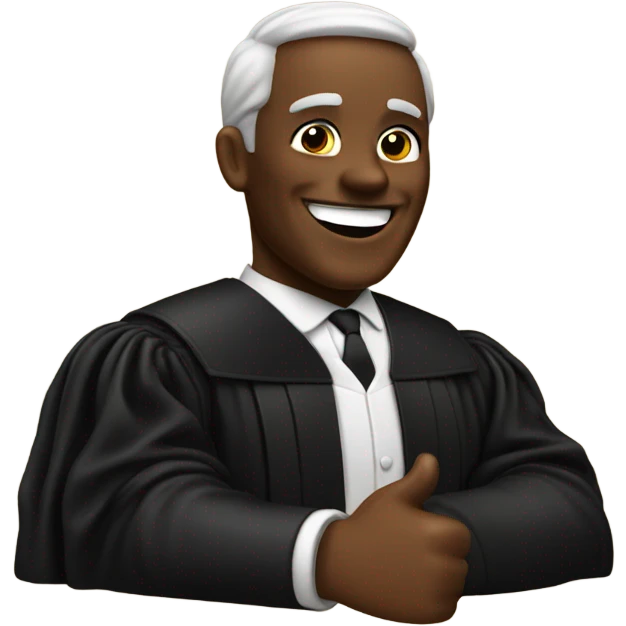 Black Judge giving two thumbs up emoji
