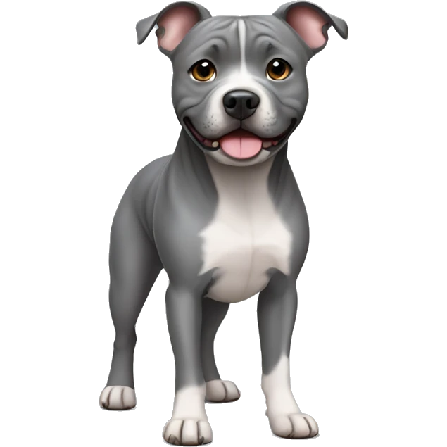 grey staffy terrier cute standing up emoji