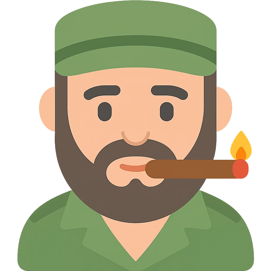 Fidel Castro with a cigar colored icon emoji