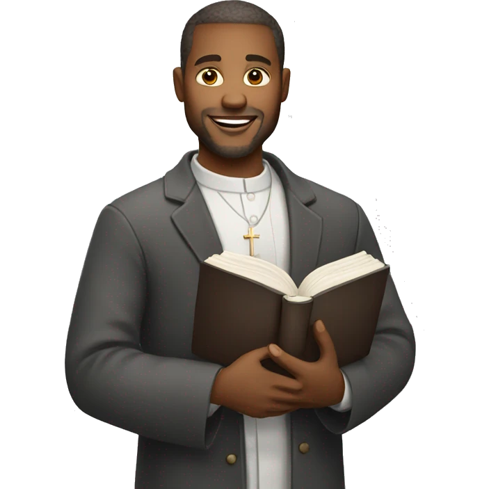 white church pastor holding a bible emoji