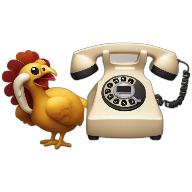 Imagine a turkey having a conversation with a vintage rotary phone—infuse creativity into this unexpected encounter! emoji