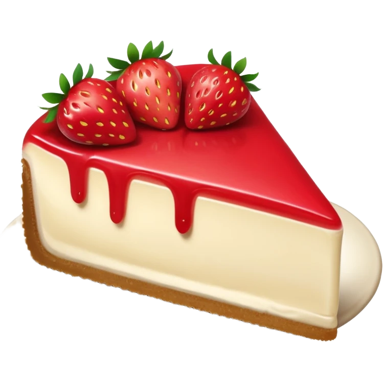 slice of cheesecake with strawberry topping emoji