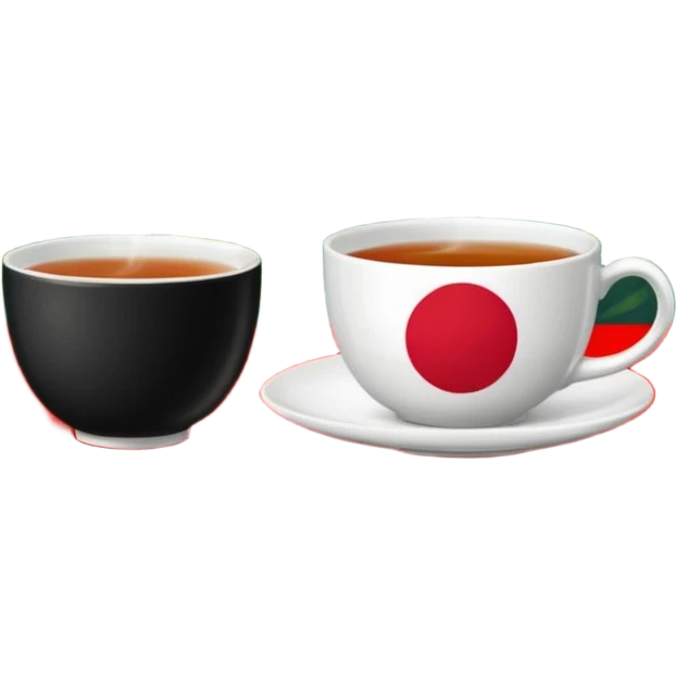 TEA WITH JAPAN MOUNTIAN AND FLAG IN BACKGROUND emoji