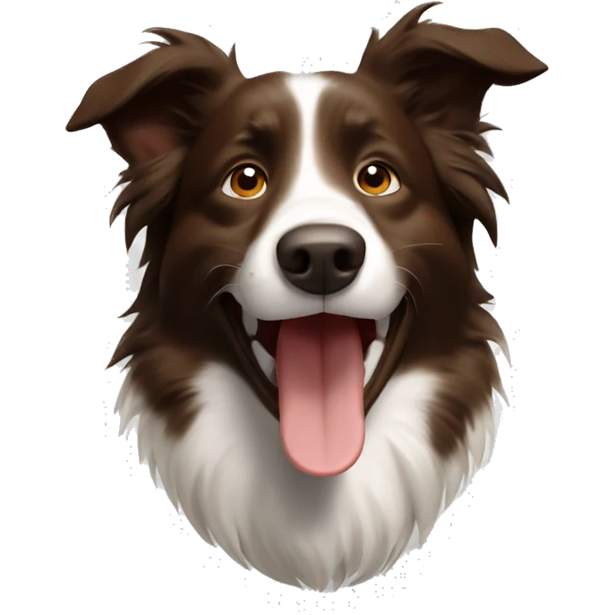Brown border collie ear up laughing emoji