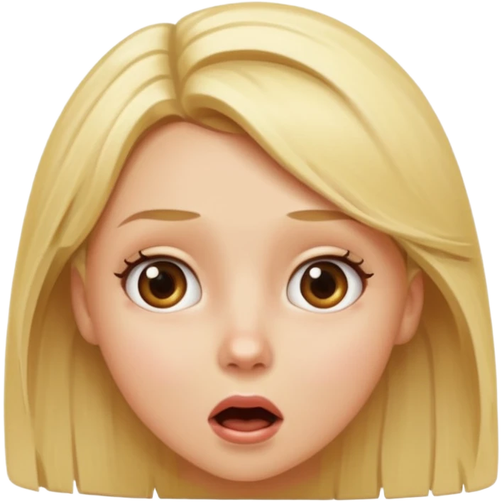 Blonde girl extremely surprised emoji
