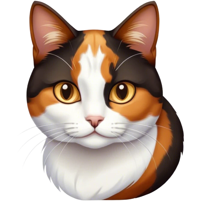 Kira calico white cat with brown black calico cat emoji
