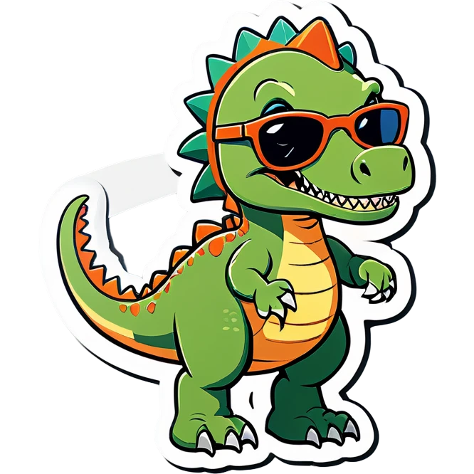 Dinosaur with sunglasses  emoji