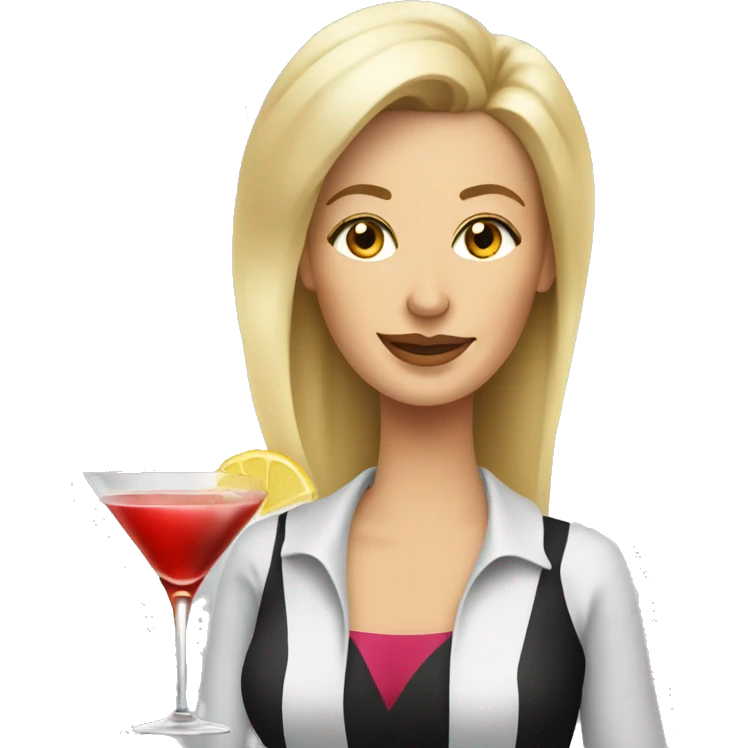 Middle age blonde with cocktails  emoji