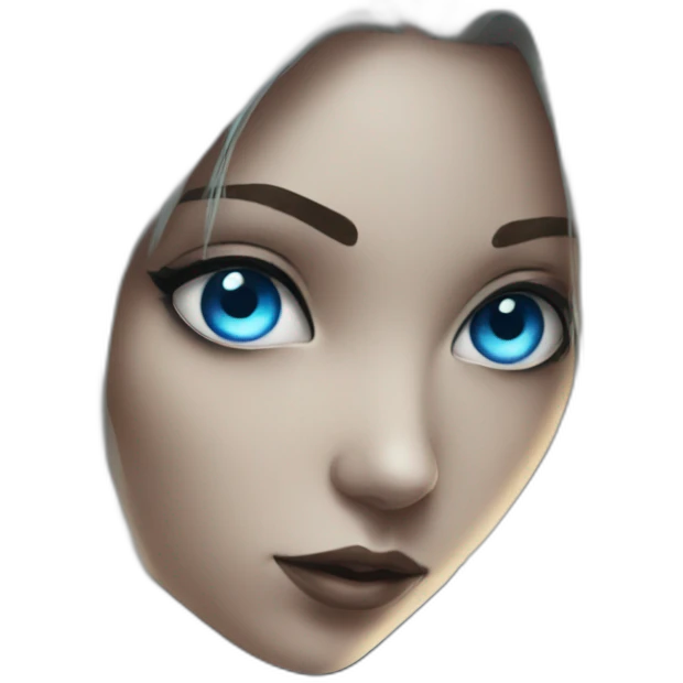 cyberpunk blue eyes girl emoji