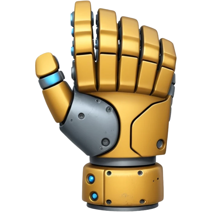 backside of a robot metal fist emoji