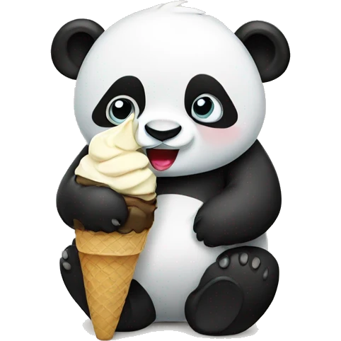 Panda eating ice cream emoji