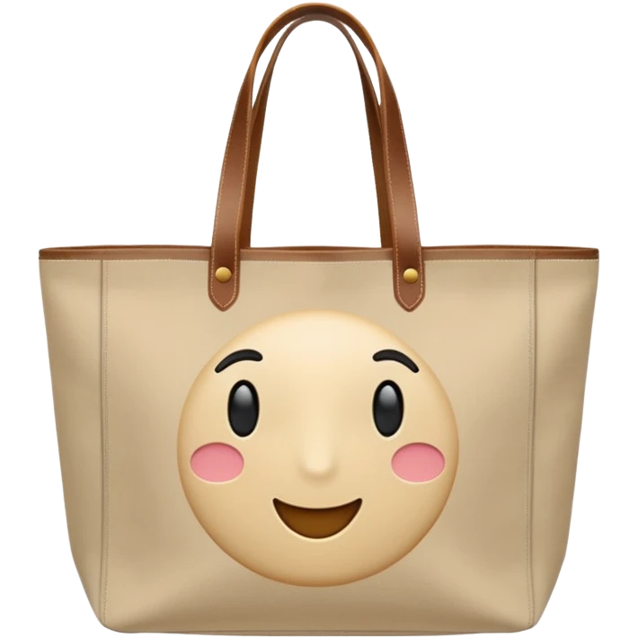 generate an ios genmoji of tote bag beige, plain emoji