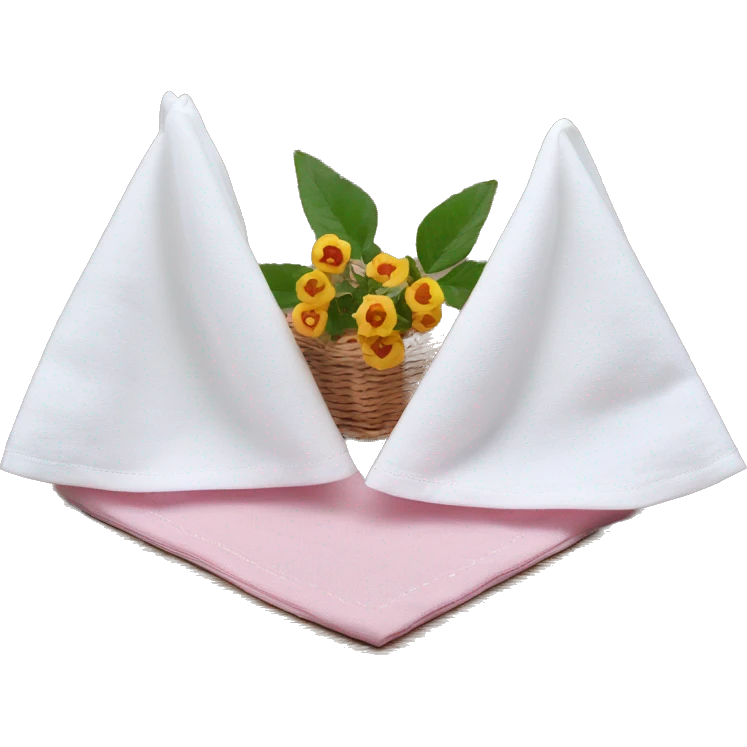 2 Serviette une blanche et une rose clair empilés  emoji