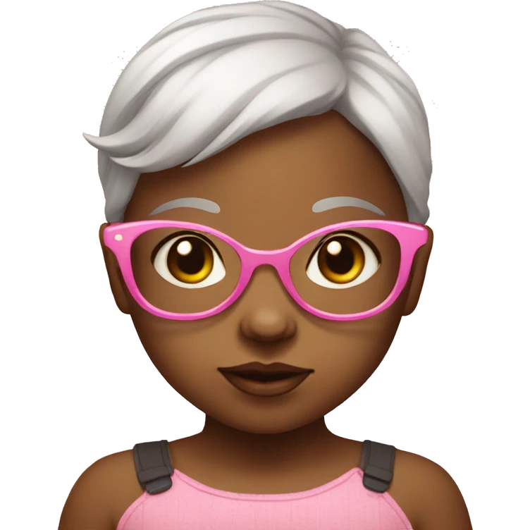 Baby girl with pink glasses emoji