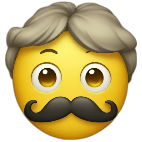 A yellow emoji with a mustache emoji