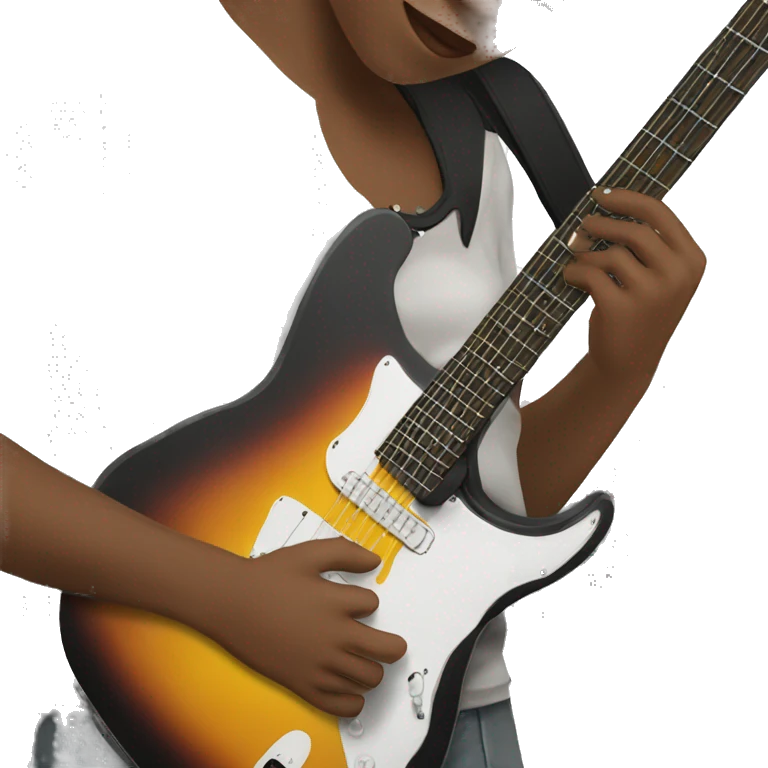 person calmly playing a rnb guitar (electric guitar) emoji