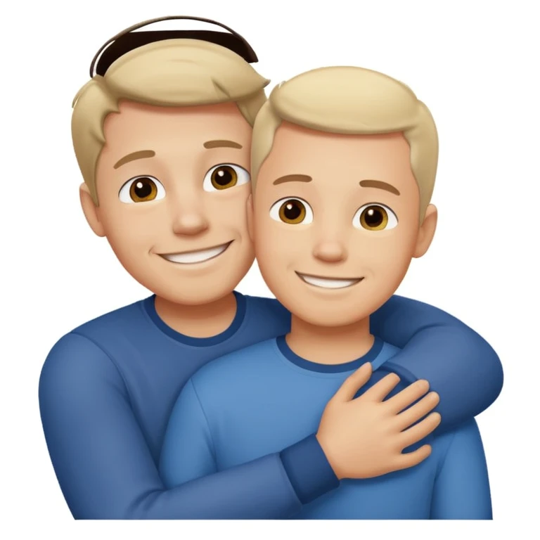 son hugging father emoji