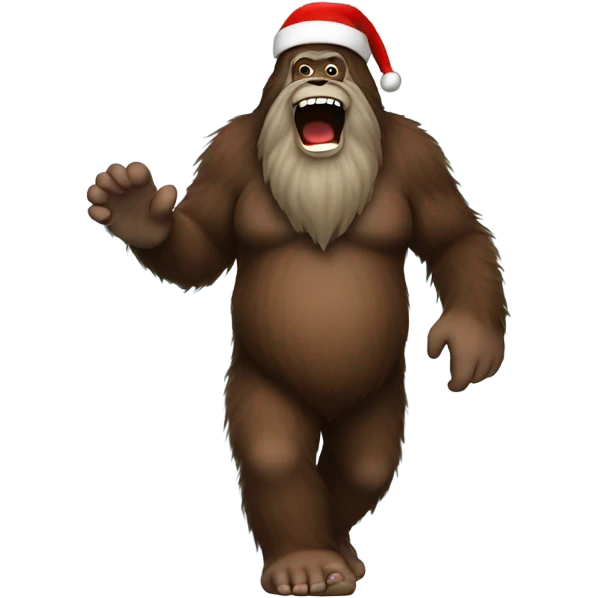 bigfoot as santa claus emoji