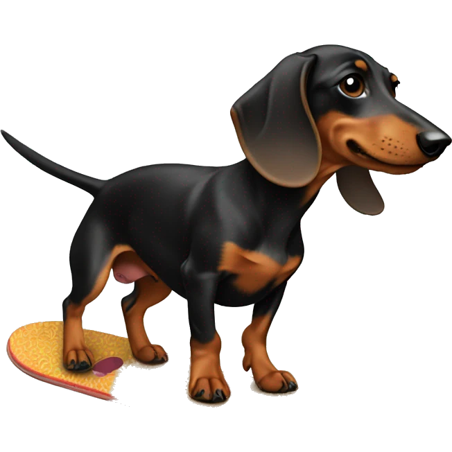 dachshund riding a skateboard emoji