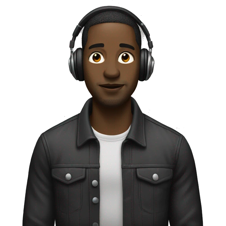 Black man in the music studio emoji