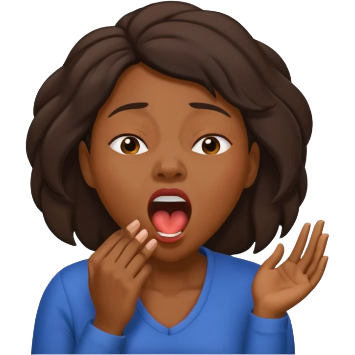 balck woman Yawning  emoji