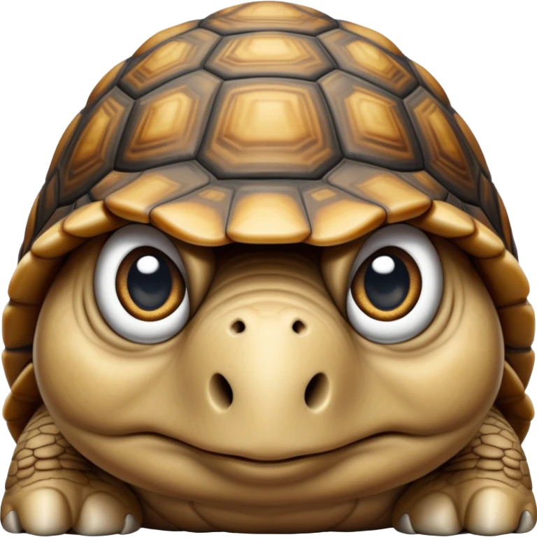 cinematic-tortoise-realistic--emoji,,-wrinkled-wise-face-peering-ahead-with-calm-determination,-cute large-eyes-reflecting-centuries of wisdom, zoomed into its face emoji
