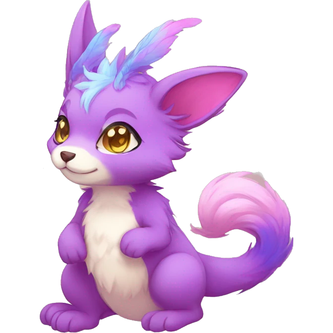 Kawaii bright fantasy ethereal anthro fursona Fakemon emoji
