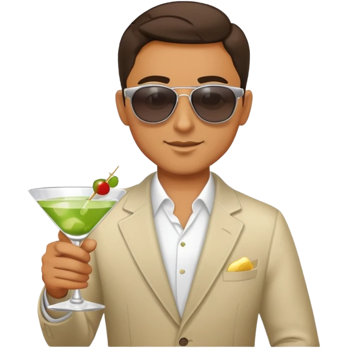 Man in sunglasses holding a martini  emoji