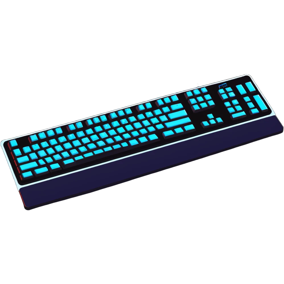 gaming keyboard with glowing lights server logo emoji