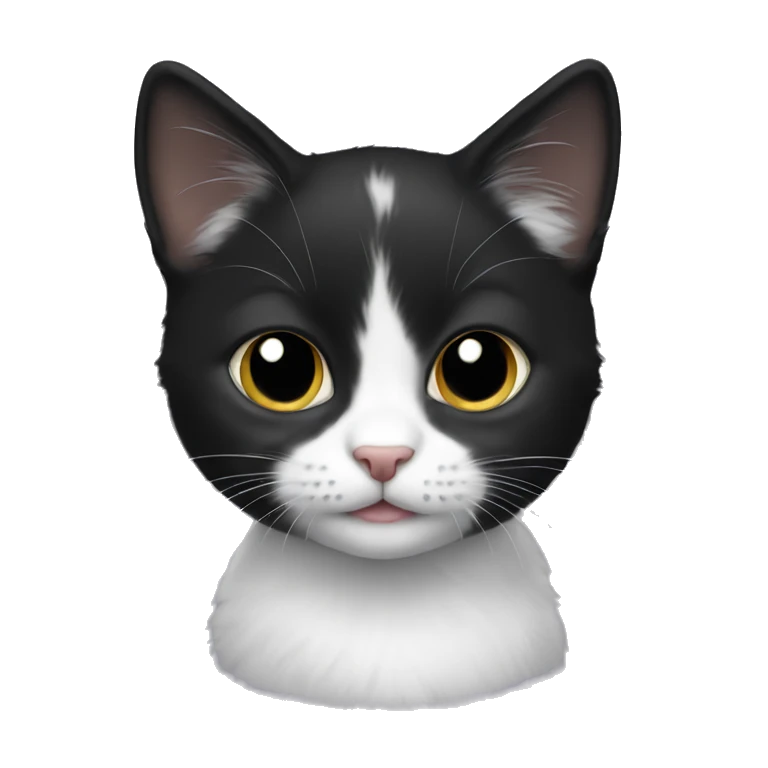 black and white kitten emoji