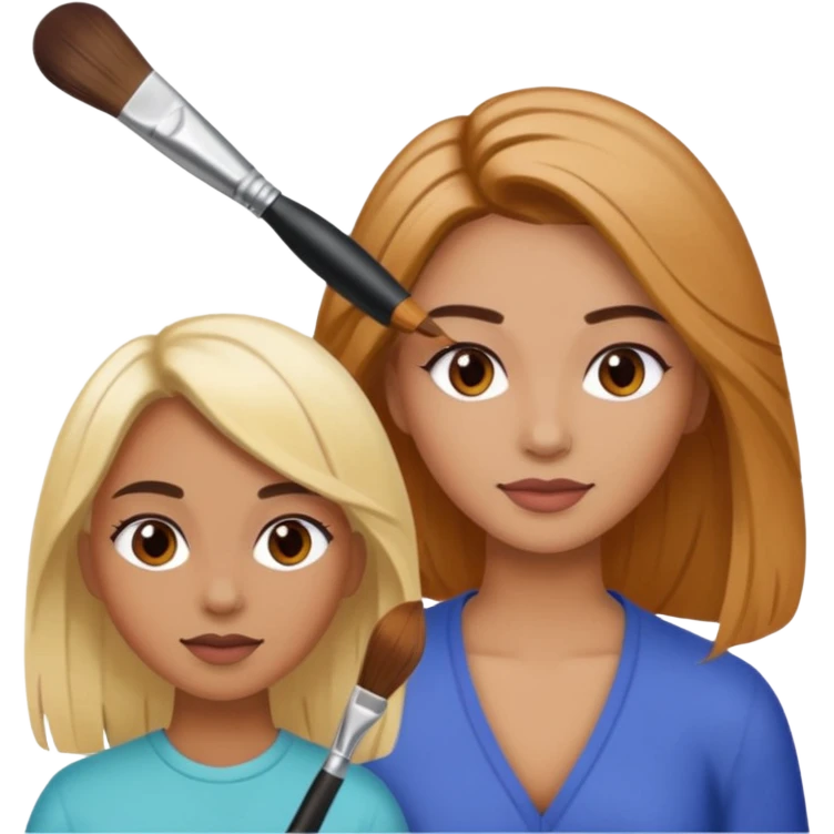 Woman coloring a hair off ohter woman emoji