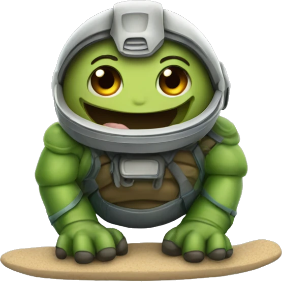 Der Planet ist auf den Pisten und sie sind auf der Schildkröte. emoji