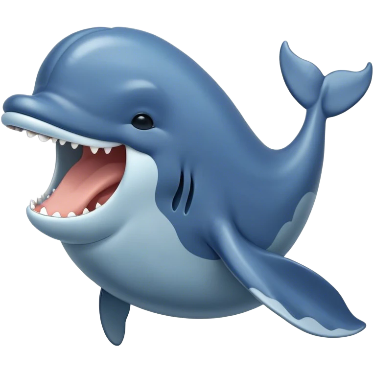 Cinematic Cute Yawning Humpback Whale Portrait Emoji, Head tilted slightly with a dramatic, wide-open yawn, showcasing a massive yet gentle blue-gray body with gently rippling baleen plates and sleepy, half-closed eyes, Simplified yet irresistibly adorable features, highly detailed, glowing with a soft, cozy marine glow, high shine, relaxed yet expressive, stylized with a dash of whimsical deep-sea charm, soft glowing outline, capturing the essence of a drowsy yet affectionate humpback whale that appears ready to drift into a deep-sea slumber! emoji