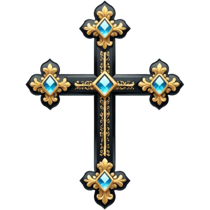 Glitter black cross emoji