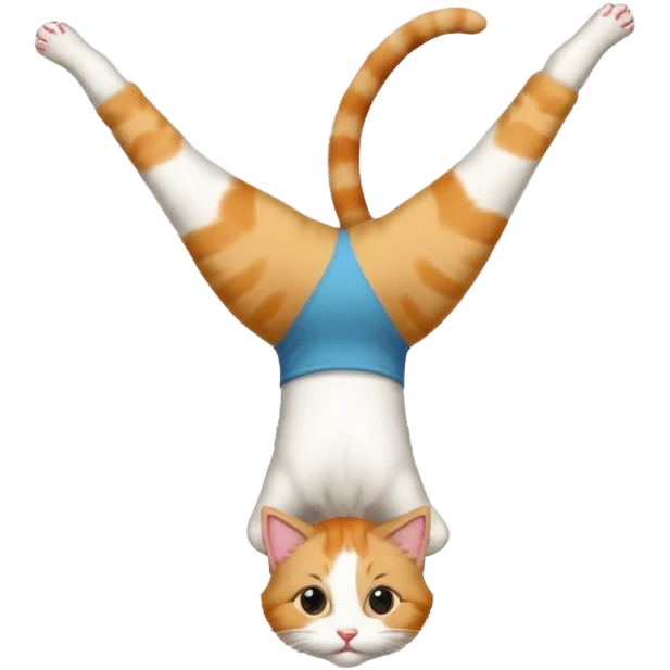 Cat doing a hand stand emoji