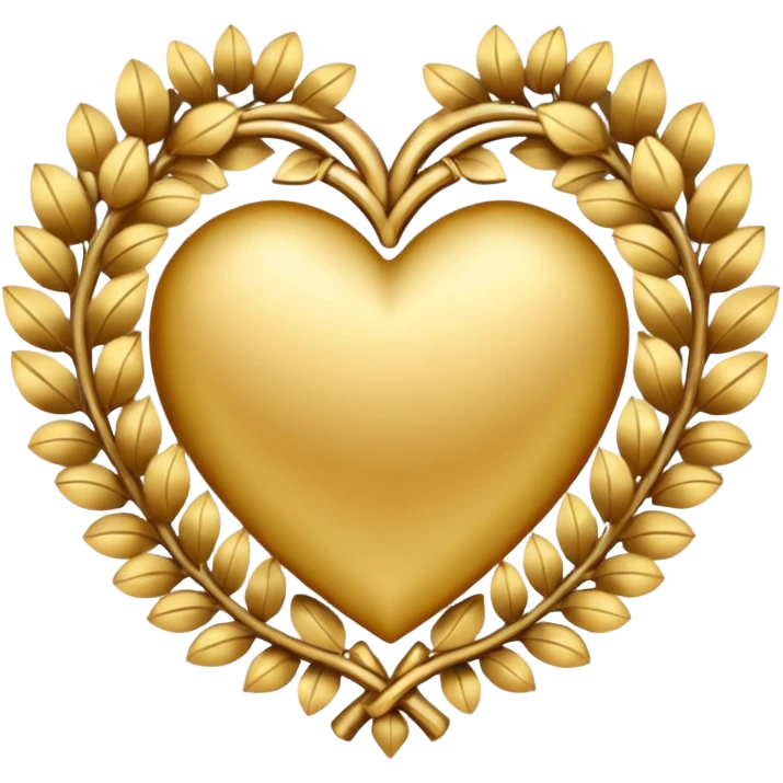 golden heart wreath emoji